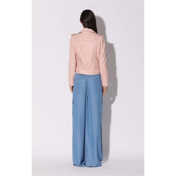 NWT Walter Baker Lamb Leather Belted Moto Jacket Size Large - Picture 11 of 11